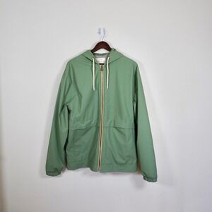 Weatherproof Vintage Jacket Hooded Green Rain Jacket - size M